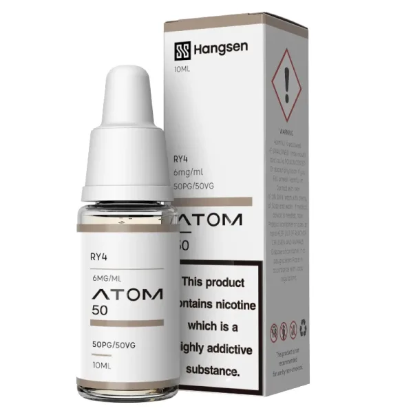 Hangsen Atom 50 E-Liquid bottle in Virginia Tobacco flavour.