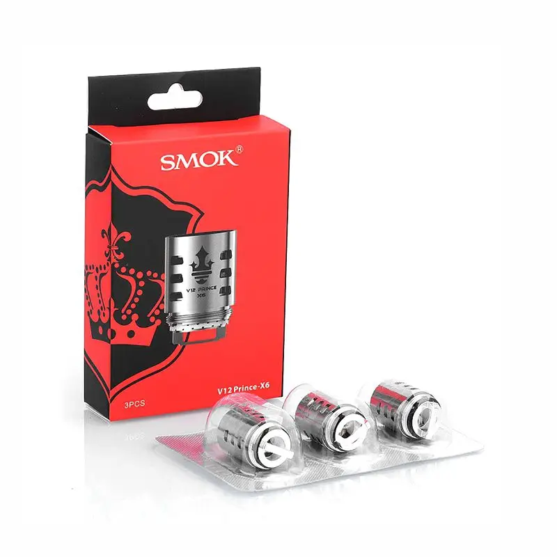 Smok TFV12 Prince X6 Coils (3-Pack) showing the six-hole internal structure.