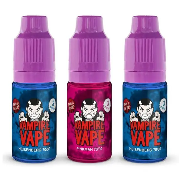 Vampire Vape HIGH VG 10ml bottle showing the 70/30 VG/PG label.