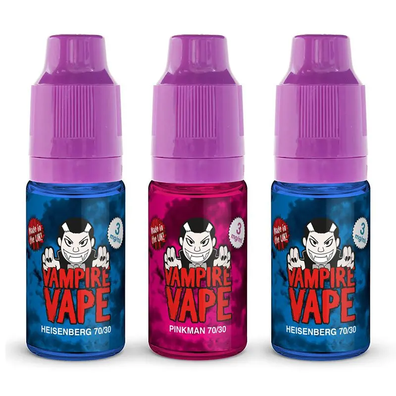 Vampire Vape HIGH VG 10ml bottle showing the 70/30 VG/PG label.