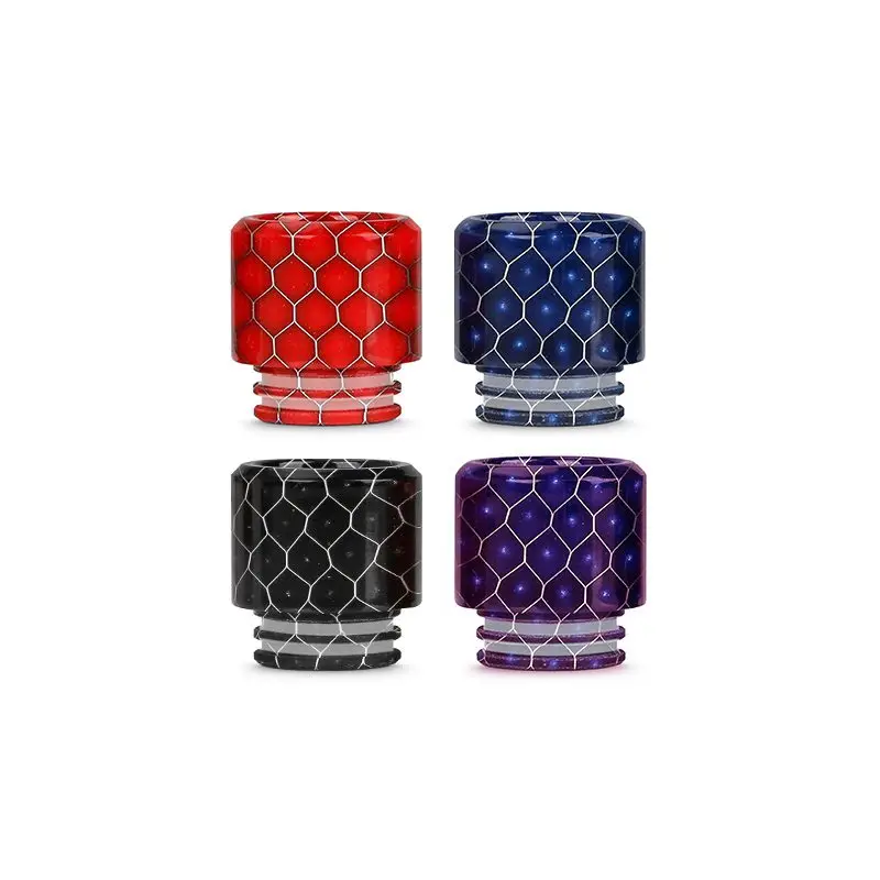 Innokin Plex Tank Resin Drip Tip in a vibrant Red and Black snakeskin pattern.