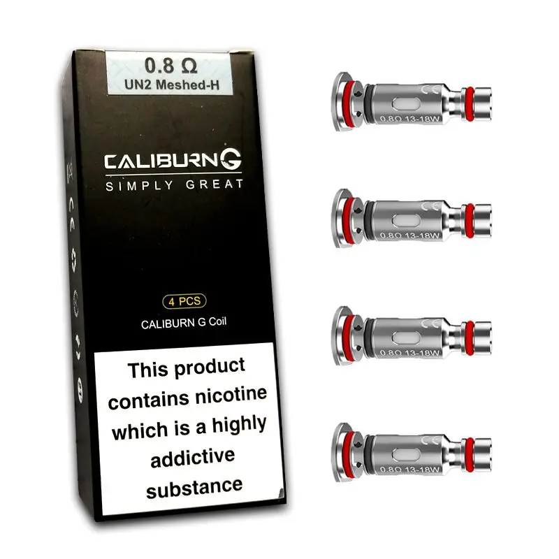 Uwell Caliburn G Coils 0.8ohm Meshed-H (4 Pack) showing the mesh internal core.