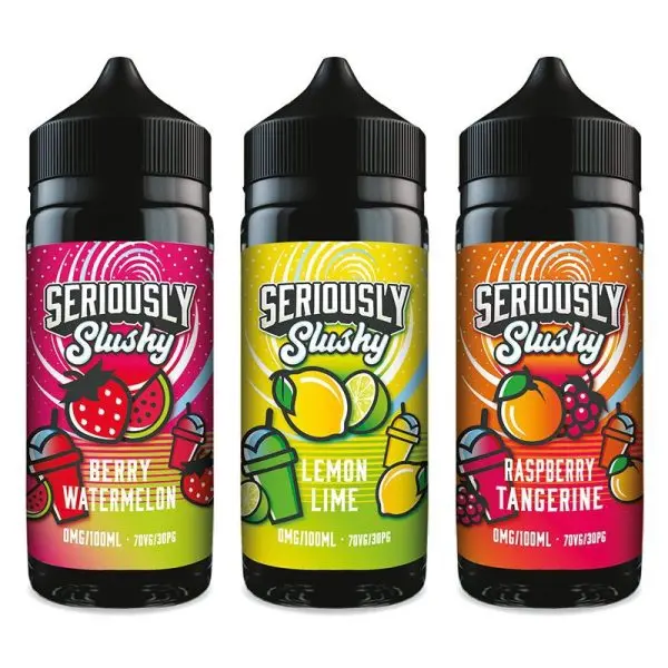 Seriously Slushy 100ml Shortfill bottle in Raspberry Tangerine flavour.