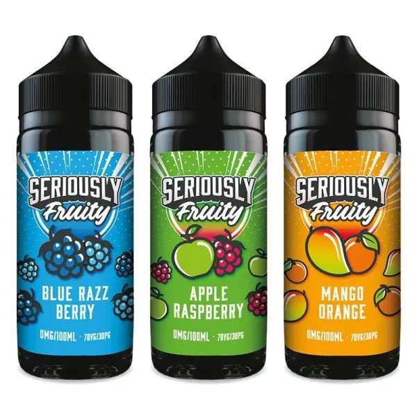 Seriously Fruity 100ml Shortfill bottle in Strawberry Kiwi flavour.