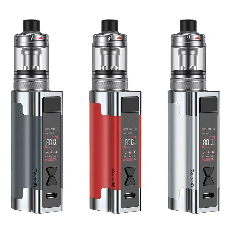 Aspire Zelos 3 Kit in Metallic Silver showing the mod and Nautilus 3 tank.
