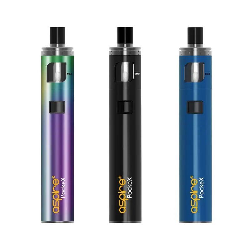 Aspire PockeX Vape Kit in Rose Gold showing the compact pen design.