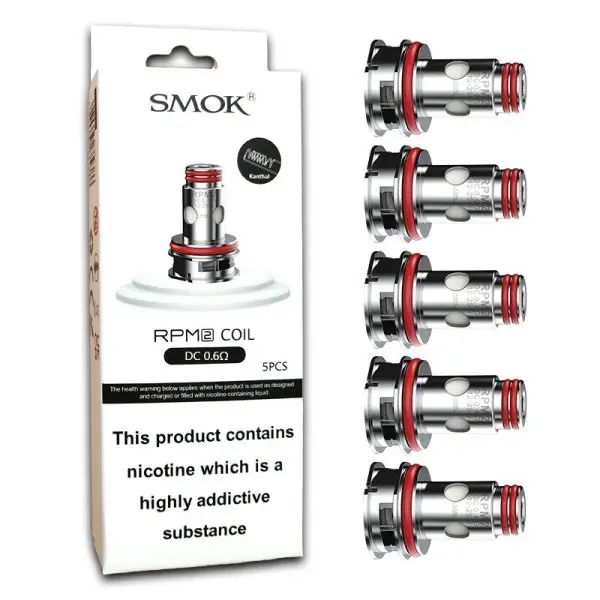 Smok RPM 2 Coils 0.6ohm DC (5 Pack) showing the dual internal coils.