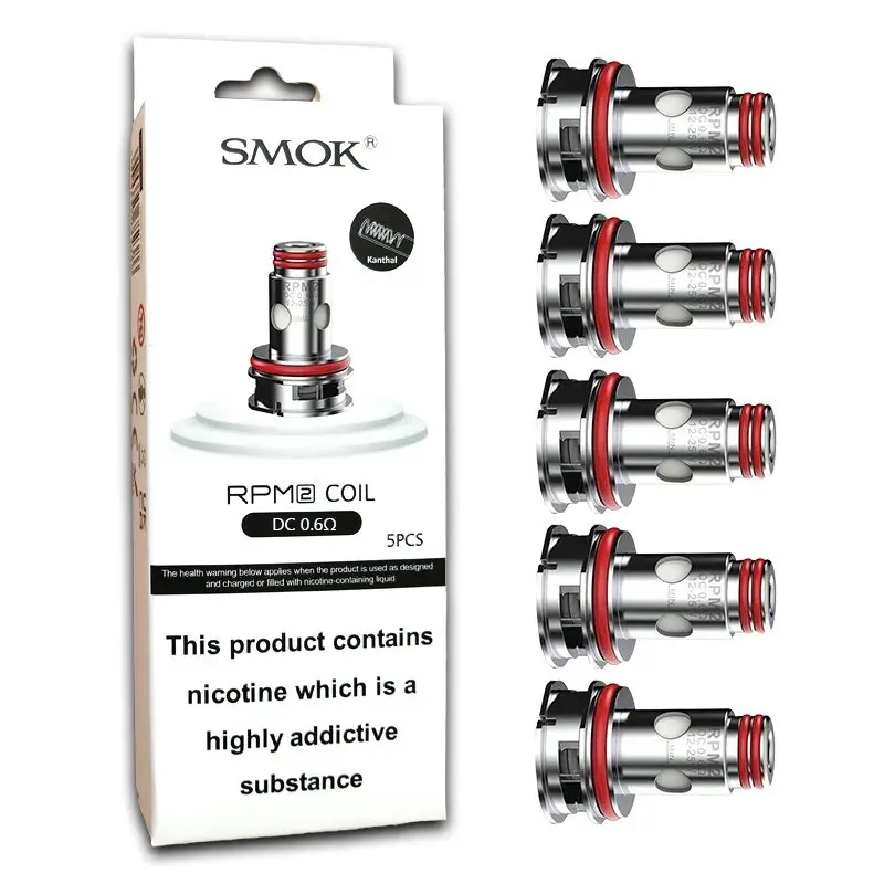 Smok RPM 2 Coils 0.6ohm DC (5 Pack) showing the dual internal coils.