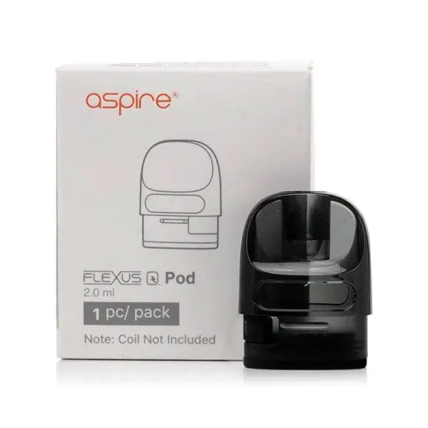 Aspire Flexus Q Replacement Pod showing the 2ml clear tank and coil port.