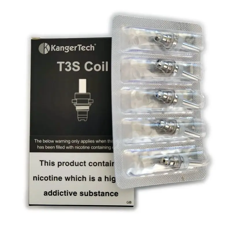 Kangertech T3S Coils (5-pack) showing the base and chimney.