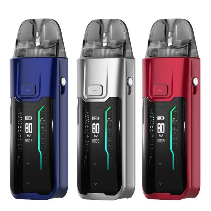Vaporesso Luxe XR Max Pod Kit in Silver showing the 0.54-inch OLED screen.