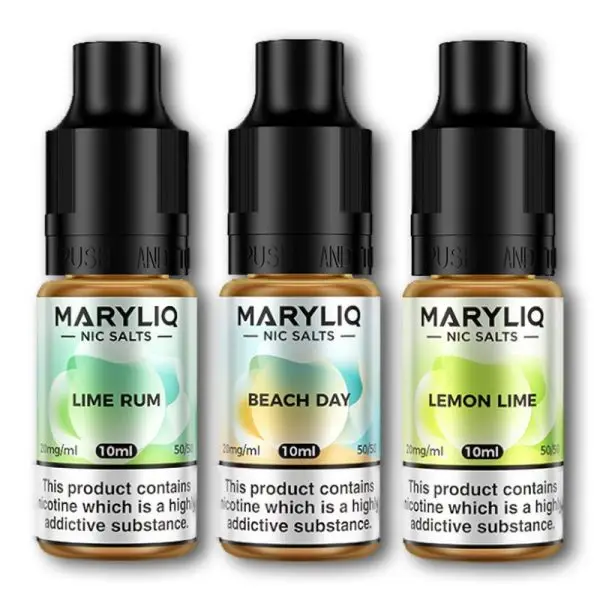 MaryLiq Nic Salts in Triple Mango 10ml bottle.