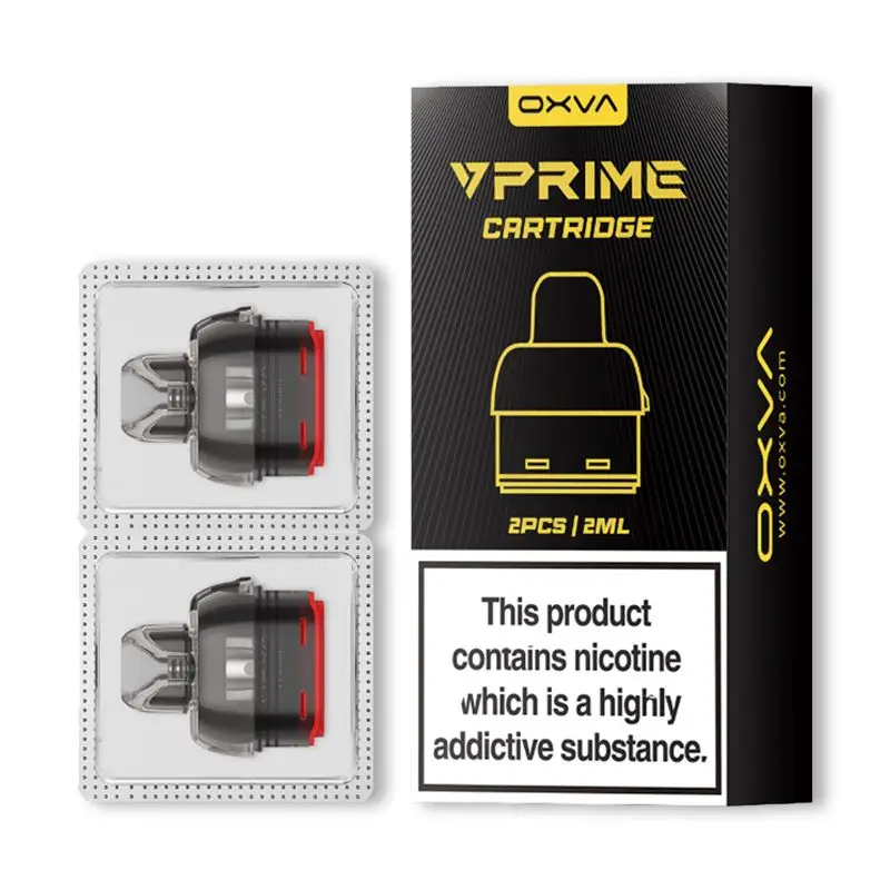 OXVA VPRIME Pods. Available in 0.2Ω, 0.4Ω, and 0.6Ω. Features Unitech 2.0 flavour tech for DTL and MTL.