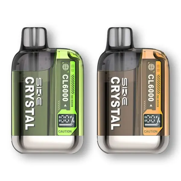 SKE Crystal CL6000 Prefilled Pod Vape Kit. The SKE Crystal CL6000 is a rechargeable 6000-puff vape with an 800mAh battery