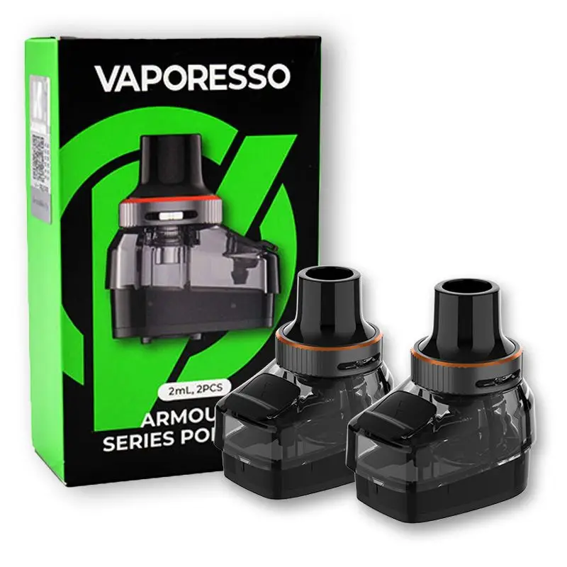 Vaporesso Armour G Replacement Vape Pods (2-Pack). Available in both MTL and DTL versions to suit your preferred drip tip style, these pods are designed to host the full spectrum of Vaporesso GTX Coils.