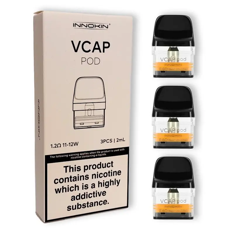 Innokin VCAP Replacement Pods (3-Pack). Exceptional flavour and zero leaks. The Innokin VCAP pods feature a convenient top-fill design.