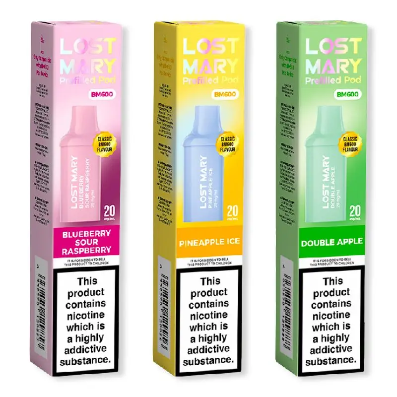 Lost Mary BM600 Prefilled Vape Pods. Keep your BM600 kit going. These 2-packs of prefilled pods.