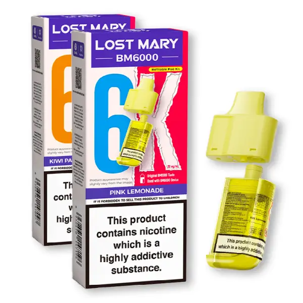 Lost Mary BM6000 Prefilled Vape Pods. Shop Lost Mary BM6000 replacement pods. Each pack features a 2ml pod and a 10ml refill