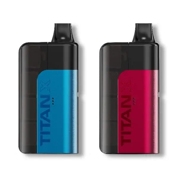 Titan X Prefilled Pod Kit. Featuring a robust 1000mAh battery and a vibrant LED display, the Titan X keeps you in control. It uses a 2ml pod and three 5ml refill containers to reach a staggering 10,000 puffs.