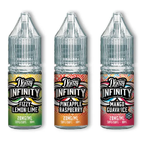 Doozy Infinity Nic Salt. Infinity Salts offer a high-intensity vaping experience that stays consistent from the first puff to the last drop of the bottle