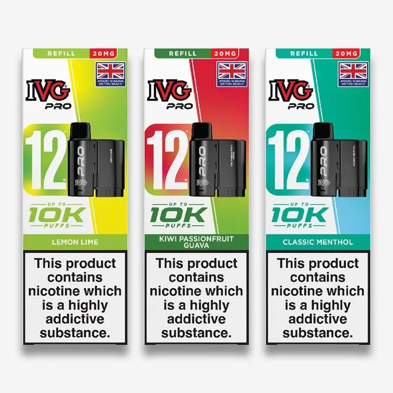 Keep your IVG Pro 12 Kit going with these official IVG Pro 12 Prefilled Pods.