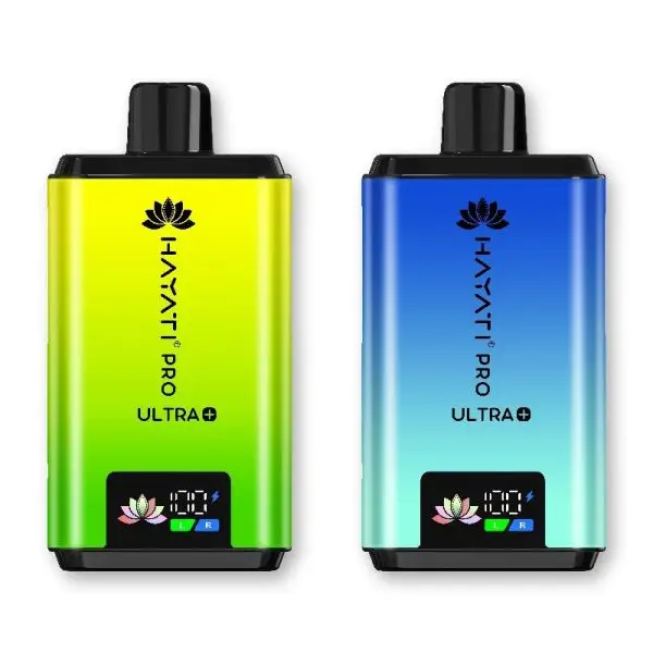 Hayati Pro Ultra Plus 25k. A massive 25,000 puff prefilled pod kit with a dual-flavour selector and 1000mAh battery.