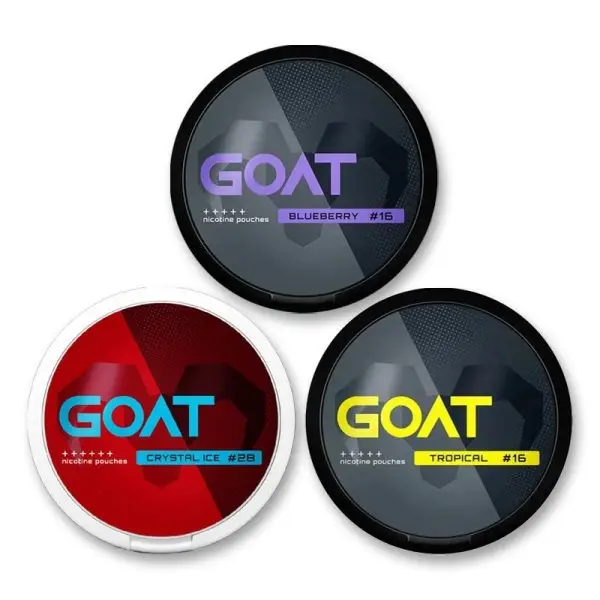 Goat Nicotine Pouches tin in Wild Cherry.