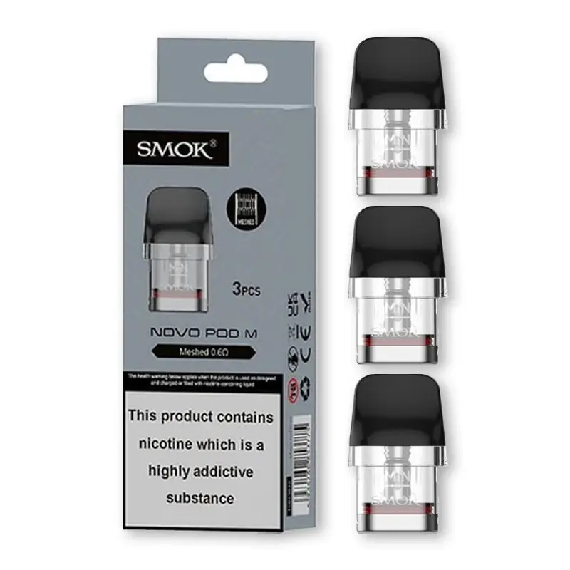 SMOK Novo M Replacement Pods 3 pack. Featuring top-fill mesh technology for the Novo GT & GT Box. 2ml capacity in 0.6Ω, 0.8Ω, and 1.0Ω.