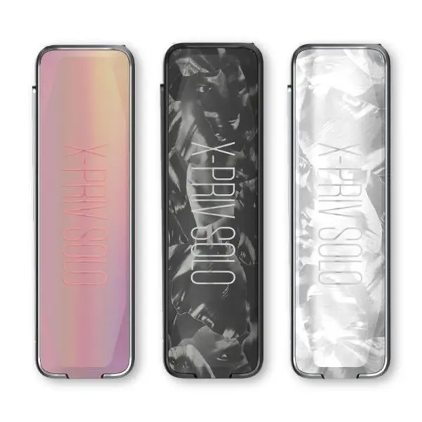 The compact SMOK X-Priv Solo Vape Mod 80W in Black Shell finish, showcasing the large side fire key and the vibrant TFT touchscreen display.