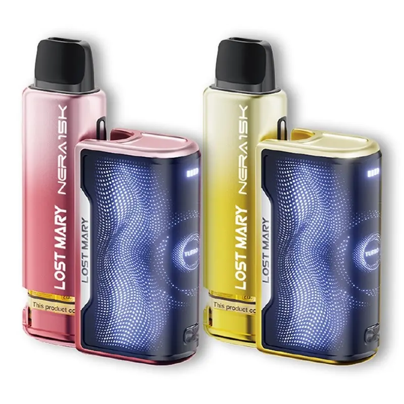 Lost Mary Nera 30K Pod Kit, Has a Interactive Curved LED Screen, which wraps around the device to show battery levels and e-liquid status at a glance.